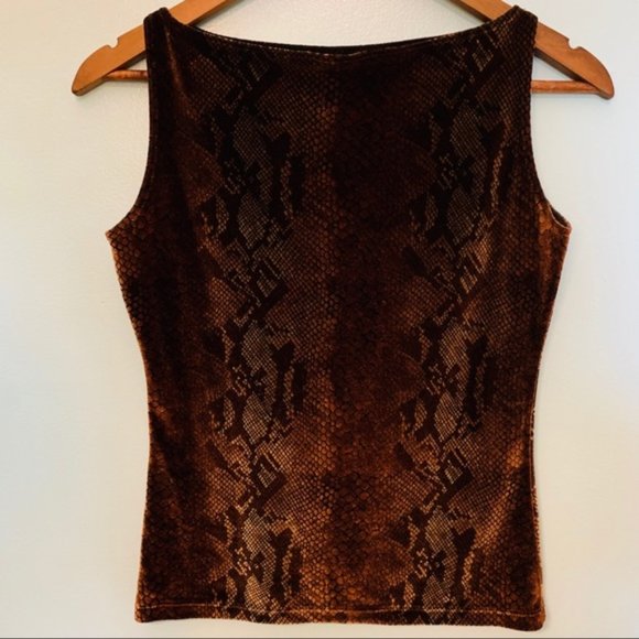 Le Parfait VTG Velvety Snake Jewel Neckline Top - Picture 4 of 5
